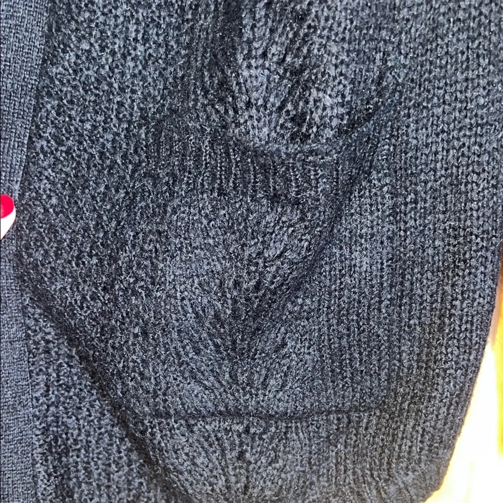 Women's Acrylic Blend Black Open-Front Sweater by Candie's [Size L] - Picture 5 of 12